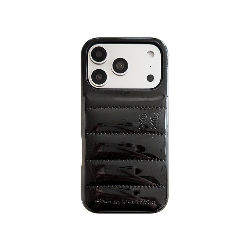 Luxury PU Leather Puffer Phone Case For 17 16 15 14 Pro Max 13 Shockproof Cover Urban Sophistication Down Jacket Caps