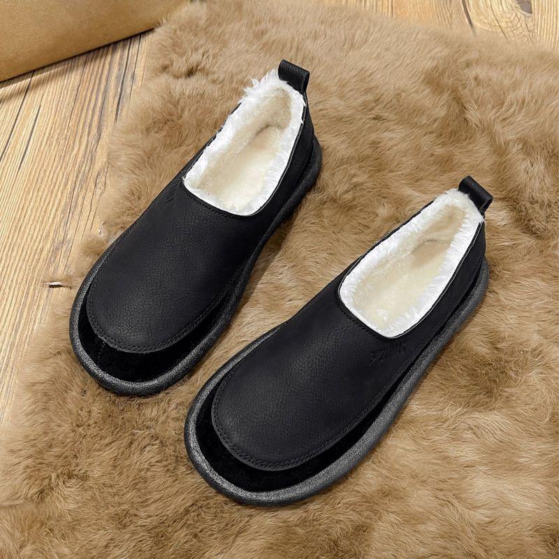 

Женские зимние теплые меховые ботинки большого размера на мягкой подошве, утепленные подкладкой, ботильоны до щиколотки, нескользящие, для пеших прогулок, повседневные, спортивные, хлопковые ботинки 41 чёрный