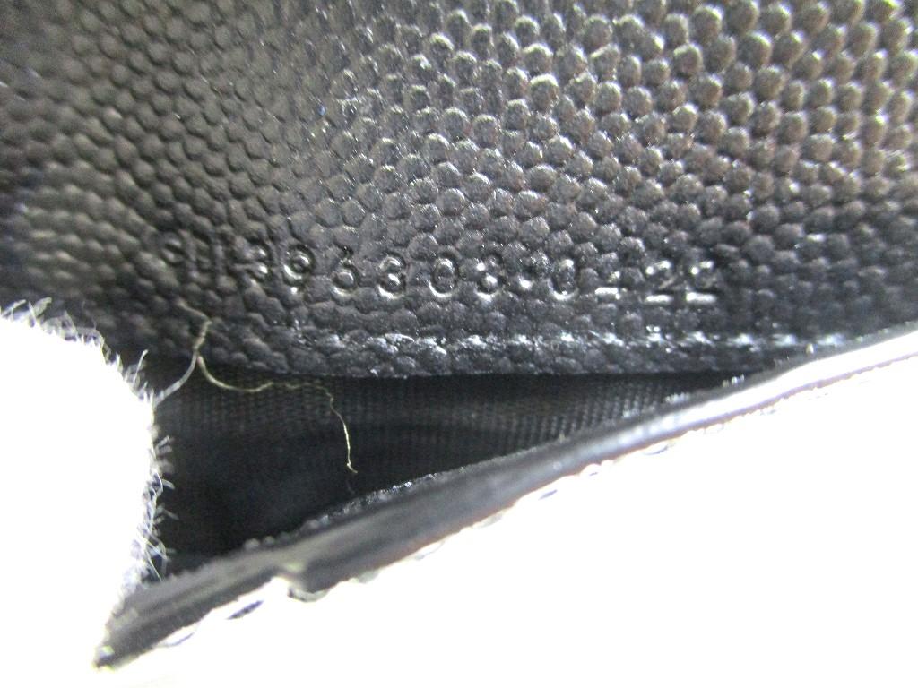 Portafoglio compatto bifold in pelle nera Saint Laurent Paris YSL autentico #9784 ricondizionato