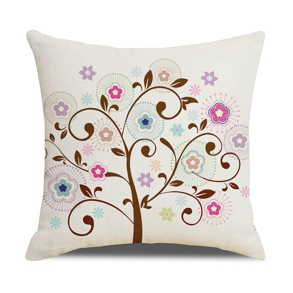 Ins Nordic Style Cartoon Tree Car Sofa Pillow Custom Nap Pillow Lumbar Cushion Cover Home