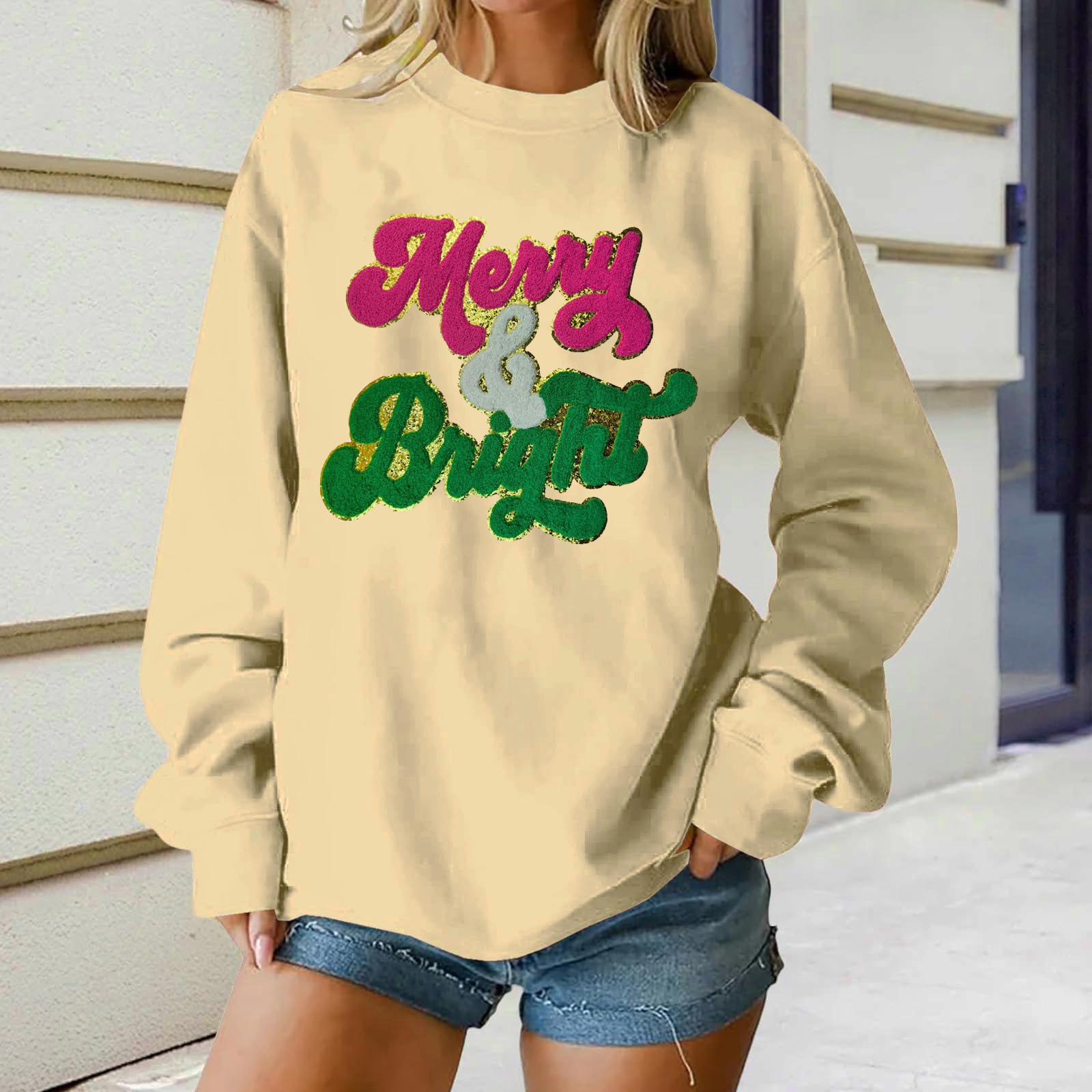 

Ladies Casual And Fashionable Long Sleeved Plush V-tie Pocket Plaid Printed Pullover Top M бежевий