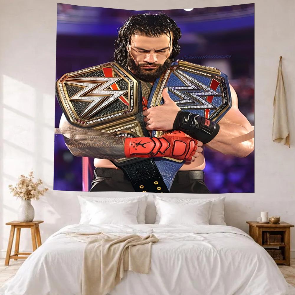 Roman Reigns2 Wall Decor Tapestry Art For Pet Memorial Birthdaywedding Party Backdrop Family Gift