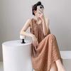 Cotton and silk nightgown women's summer 1011 new high-end vacation style long dress, sleeveless pajamas and loungewear in spring and autumn
