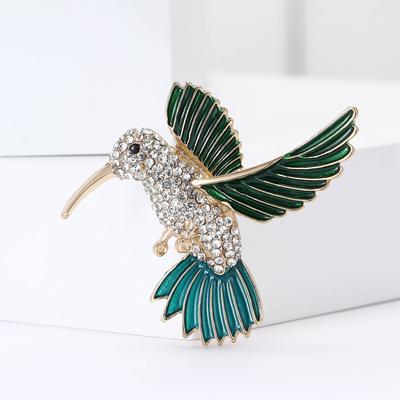 Kreativní slitina Smalt Kamínky Kolibřík Brož Kreslený Osobnost Dámský Oblek Kabát Živůtek Ornament Pin