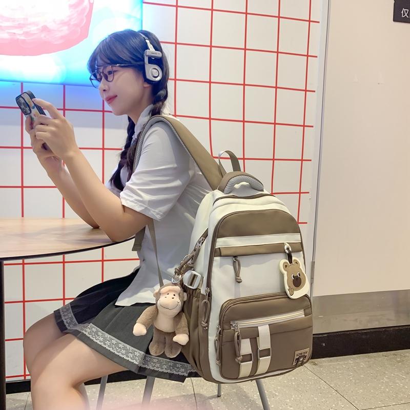 Школьный женский дорожный рюкзак контрастного цвета — фото 17