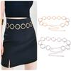 ‘1Pc Luxury Fashion Women Metal Chain Belt Large Metal Ring Waist Strap Dress Coat Skirt Lady Decorative Waistband