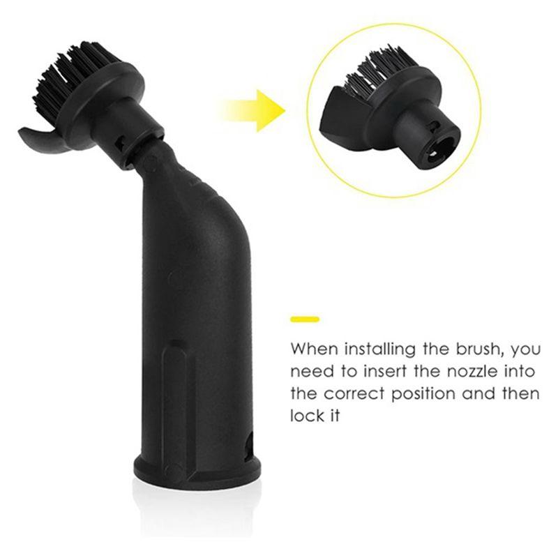 AEE4-Window Nozzle Scraper Round Brush Steam Set For Karcher SC2 SC3 SC4 SC5 SC7 Steam Cleaner Part Remove Stubborn Stain
