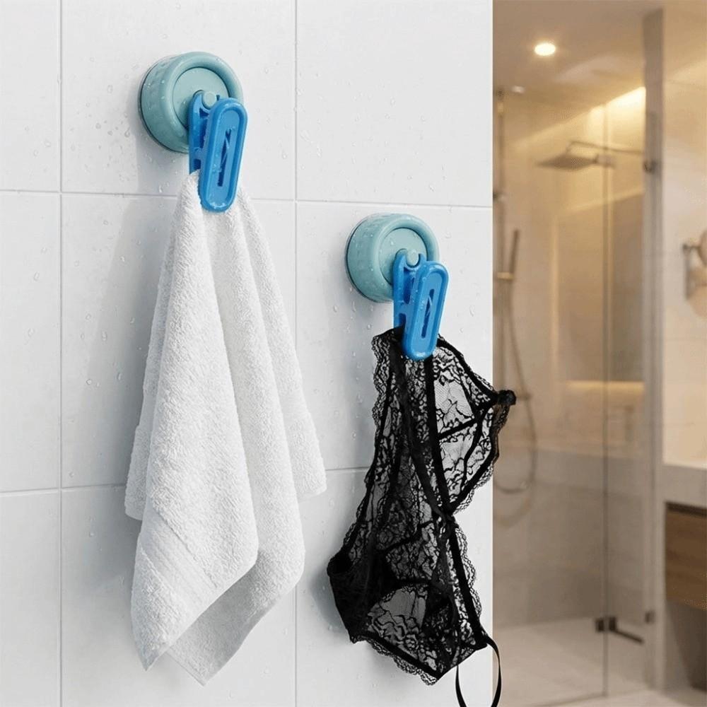Wall Mounted No Drill Hook Space Saving Drying Sock Clip Hat Clip Suction Cup Storage Clip  Kitchen