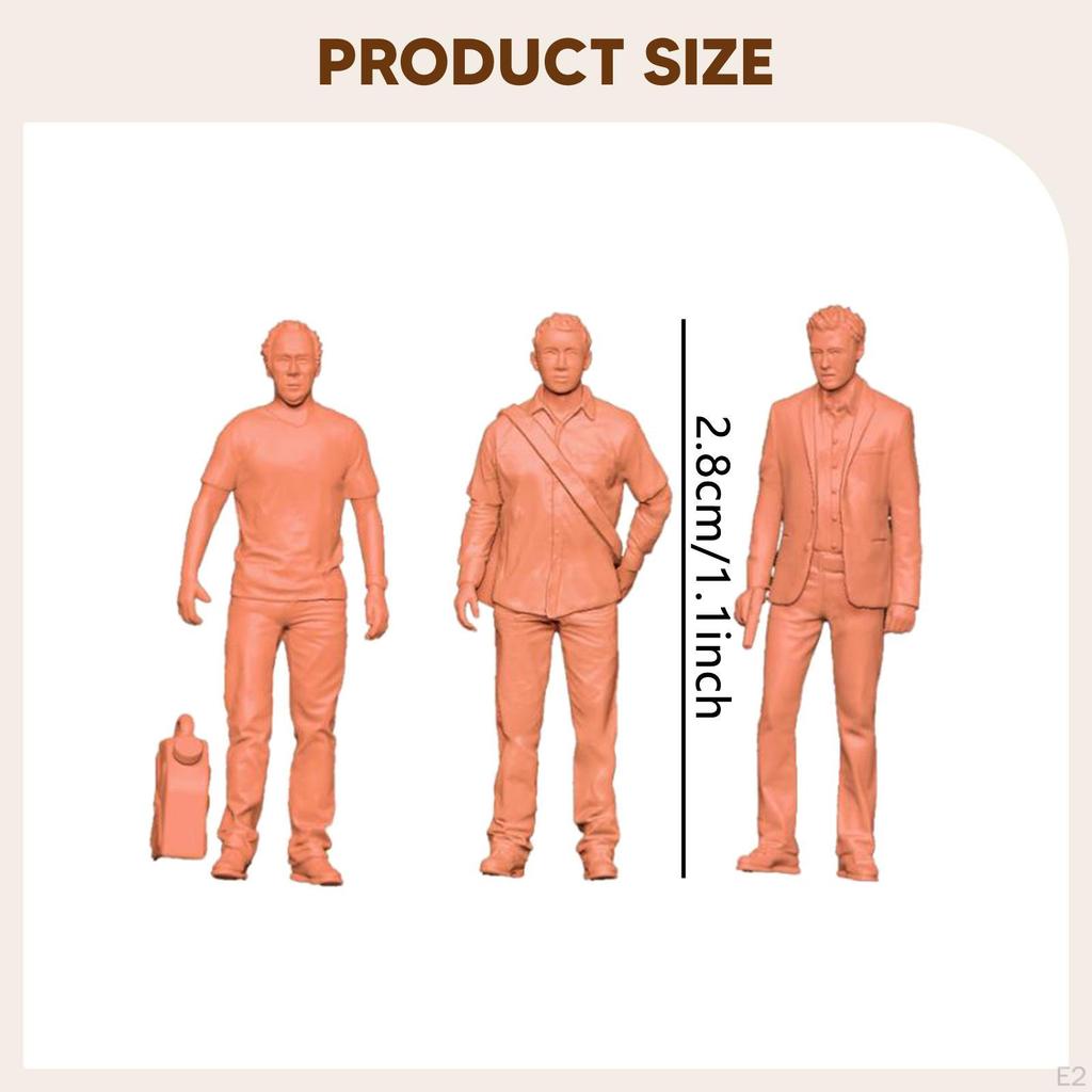 3 Pieces Miniature Architectural Figure DIY Crafts Tiny People Model for Sand Table, Scene