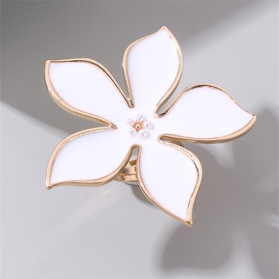 Finger Ring Exaggerated Enamel Big Flower Design Finger Band Birthdays Anniversaries Weddings Engagements