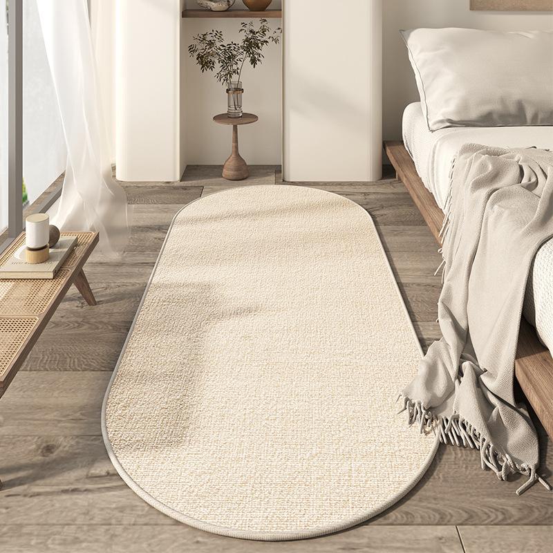 Oval Bedside Italian Minimalist Carpet Room Bedside Floor Mat Bedroom Wabi Sabi Master Bedroom Under The Bed Photo Mat