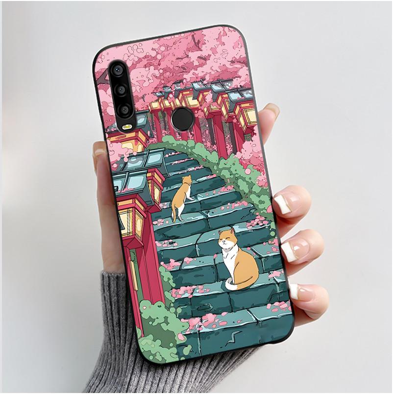 Casing For TCL L10 Pro Case Aesthetic Fashion Cute Cat Cartoon Pattern Shockproof Soft Silicone Back Cover Black TPU Phone Case
