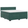 Boxspringbett mit Matratze Dunkelgrün 140 x 190 cm Samt