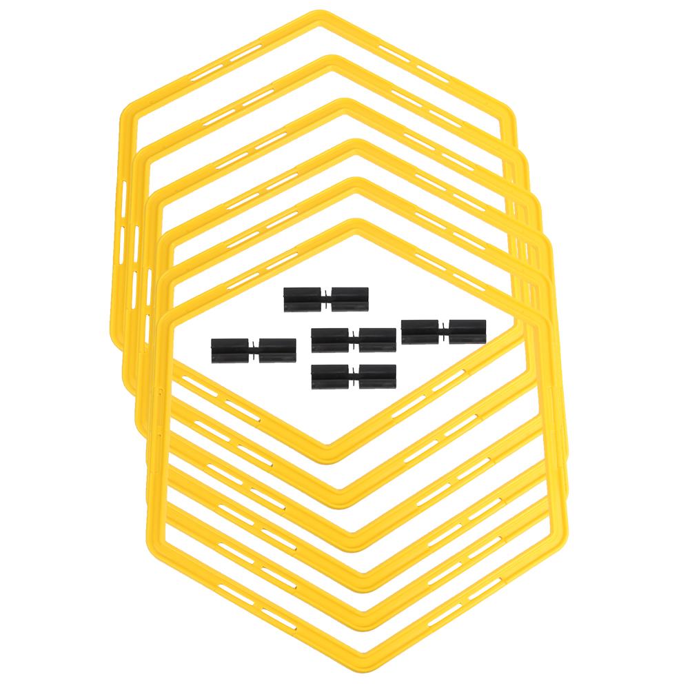 6Pcs Hexagon Agile Ring Polygon Physical Training Hexagonal Step Suit Football Equipment