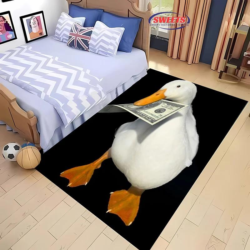Nová příchozí ! Humorný kachní koberec pro domácí obývací pokoj dětský pokoj, rohožka k pohovce, podlaha do kuchyně, protiskluzový dekorativní koberec, pěkný dárek