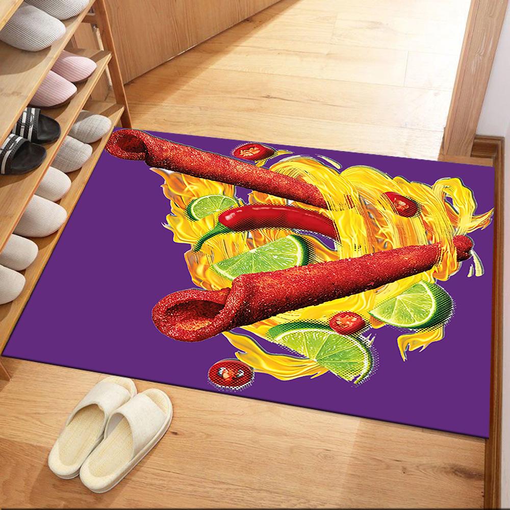 

Takis Fire Flavored Snacks Square rugs are a great choice for living rooms, bedrooms, home décor, and as gifts. 40cmx60cm