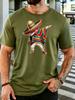 Unisex Cotton Crew Neck T Shirt Dabbing Mexican Unisex Sombrero Poncho Cartoon Print Fiesta Culture Casual Short Sleeve Male Daily Top