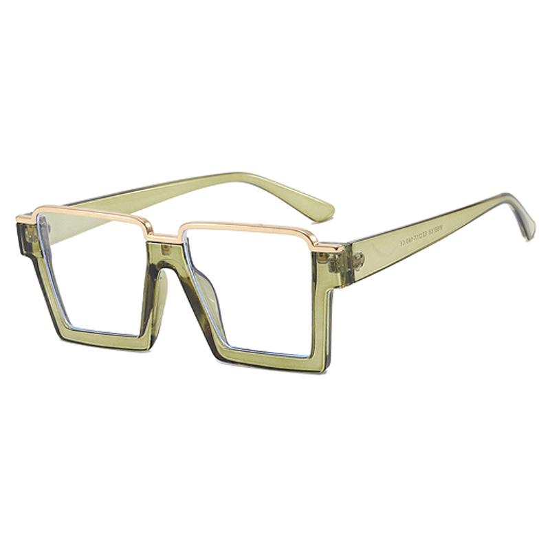 Clear And Cool Black Gold Frame Anti Blue Light Glasses Decorative Glasses Frame Fashionable Flat Lens 28130