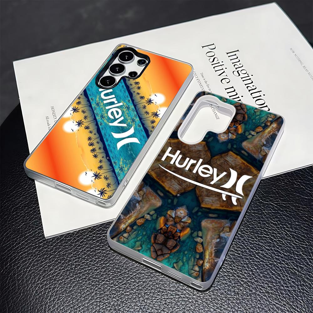 Hot B-Brand HurleyS Phone Case for Samsung S26 S25 S24 S23 S22 S21 FE Plus Ultra Black 2-in-1 Jelly silicone case