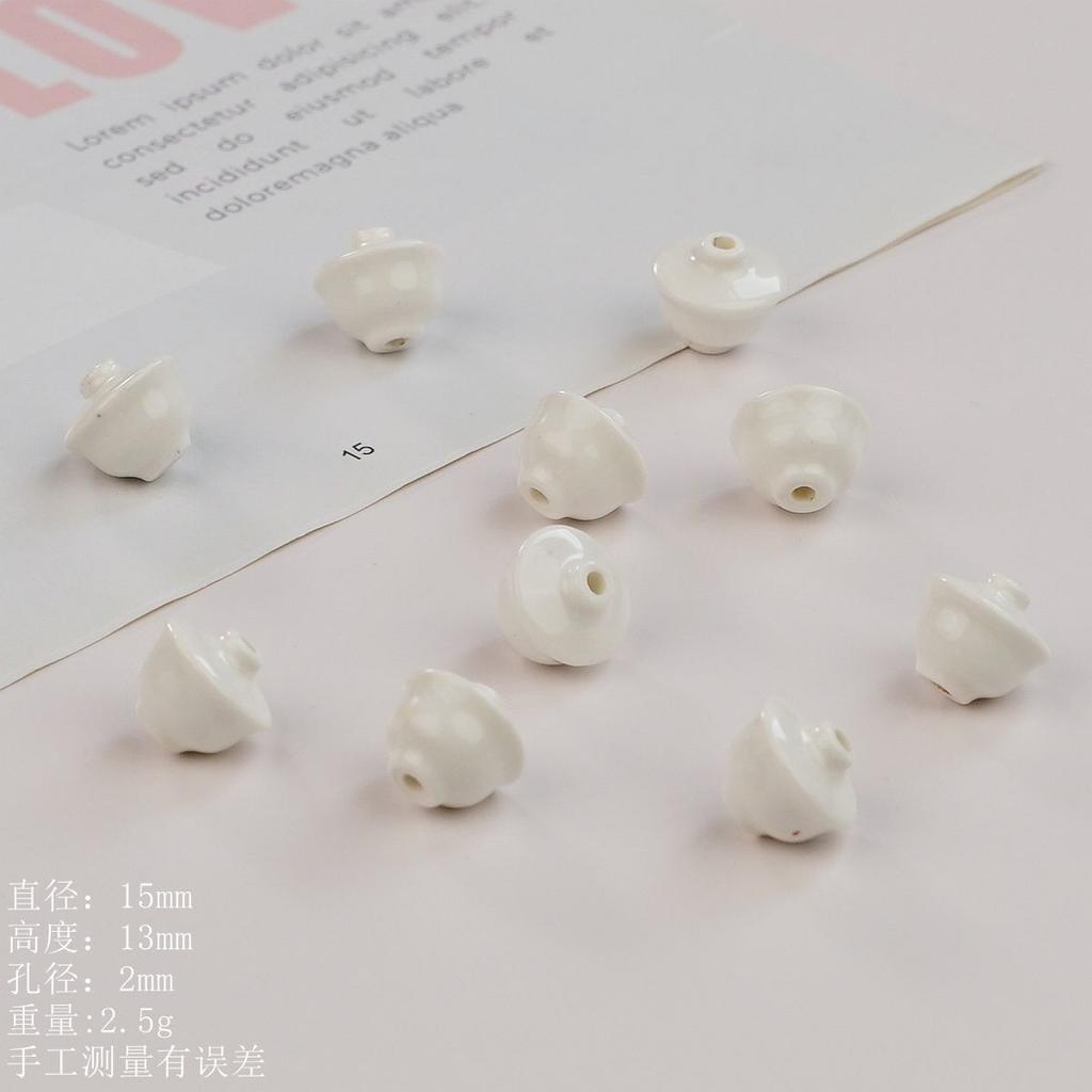 Perline sfuse in ceramica mini piccolo coperchio ciotola temperamento fresco stile nazionale materiale per accessori fatti a mano fai-da-te con perline