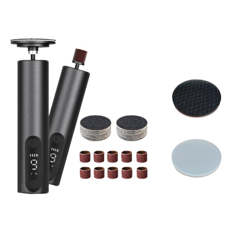 Rechargeable Foot File Including 10 Extra Heads And Type C Charging For Gentle Smooth Feet