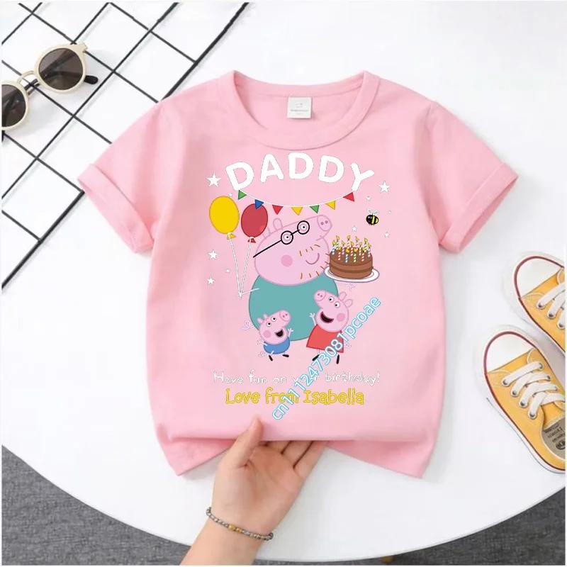 Peppa Pig 2025-26 Summer Cartoon Graphic 100% Cotton Print Hasbro Brand Children and Unisex T-shirt Breathable Casual Loose Y2k.