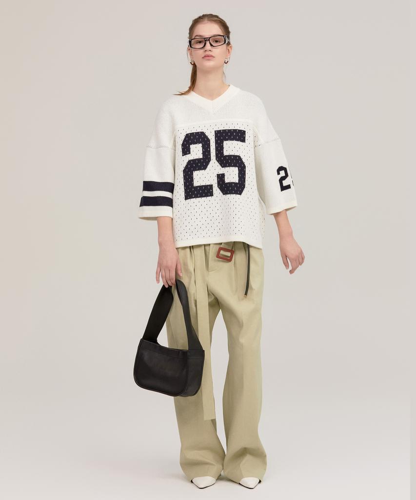 NOHANT 25 Jacquard Short Sleeve Knit Ivory