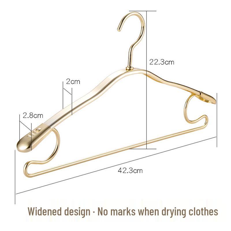 Aluminum Alloy Non-Slip Clothes Hanger with Hook: Traceless, Thickened, and Anti-Bump Design for Home Use