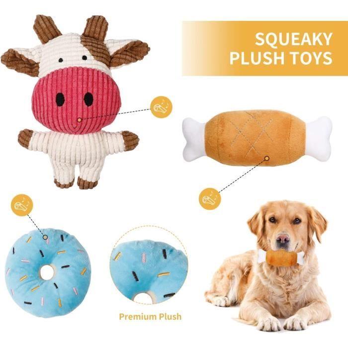 Toozey Jouet pour Chien - 7 Jouets Durables pour Chiots et Petits Chiens - Peluche Non Toxique en Coton Naturel