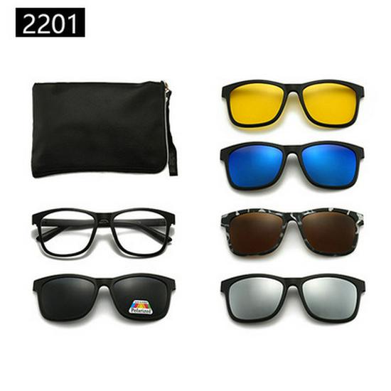 Cross-border TR90 Sunglasses Set: 1 Frame, 5 Polarized Lenses, Unisex, Trendy Driving with Pouch