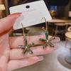 Korean Style Green Floral Summer Earrings - Elegant, Versatile, Sweet Studs for a Fresh, Fashionable Look