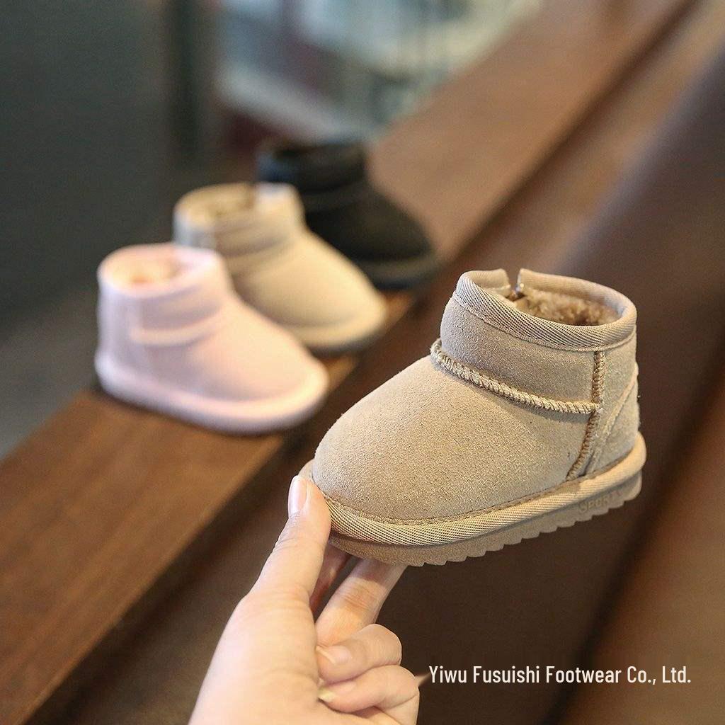 Velvet-Lined Winter Snow Boots - Soft Sole, Warm Toddler & Children's Shoes for Walking