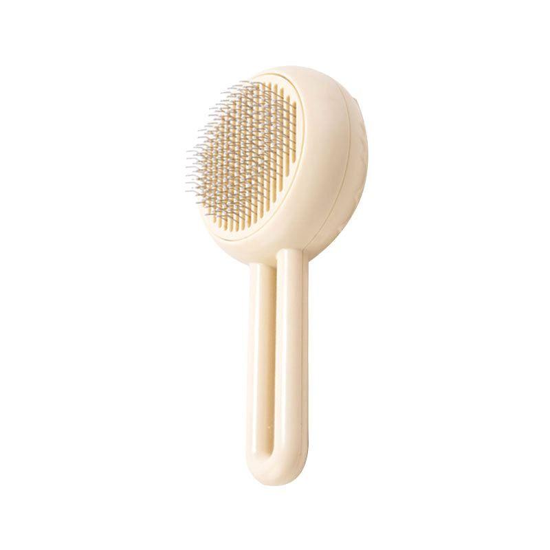 

Cross-Border Pet Comb Cat Needle Comb Self-Cleaning Float Hair Cleaning Open Knot Dog Beauty Comb Hair Remover Pet Supplies Beige White