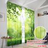 2pcs,2D Plane Printing Curtain Popular Leafy Meadow Bliss Versatile 100% Polyester (without Rod) Decorations Inside Ldeal for