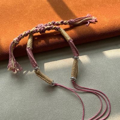 Tibetan Hand-Woven Bracelet - Green Tara & Wealth God Thangka Design