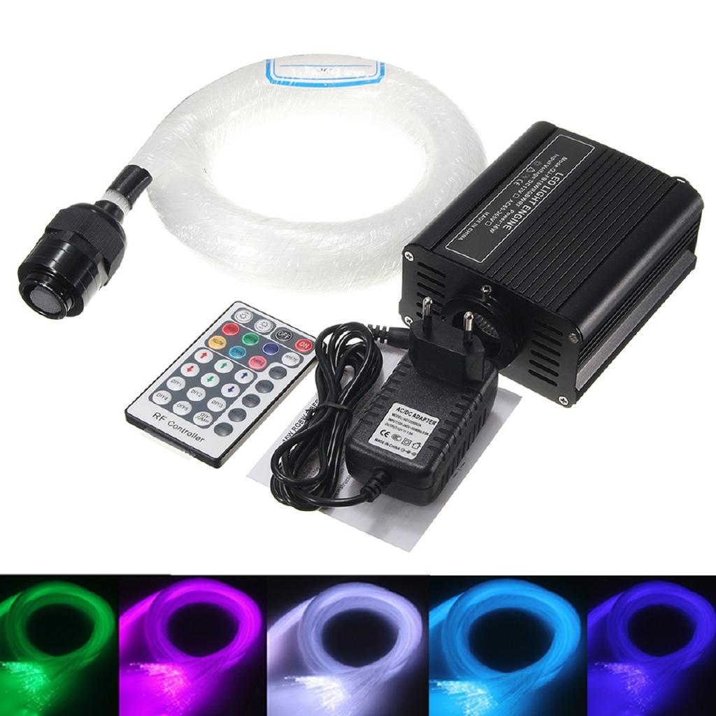 300Pcs Fiber Optic Lamp 16W Fiber Optic Light Source Remote Fiber Optic Lighting Machine Kit DIY Light Decoration