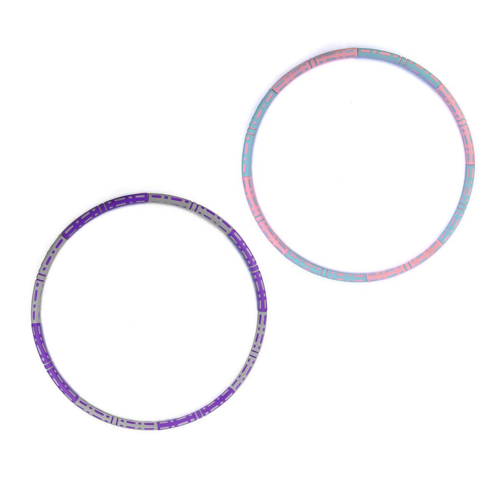 Weighted Fitness Hoop 6 Section Detachable Dual Color Abdomen Waist Slimming Exercise Hoop