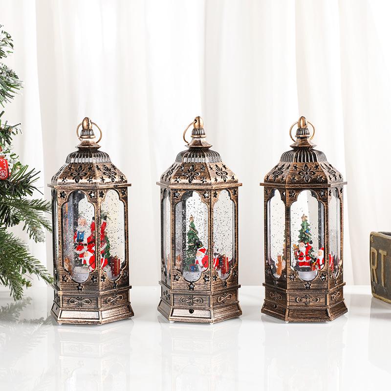 Rotating Christmas Music Lantern with Hotel Lighting and Oil Lamp Design