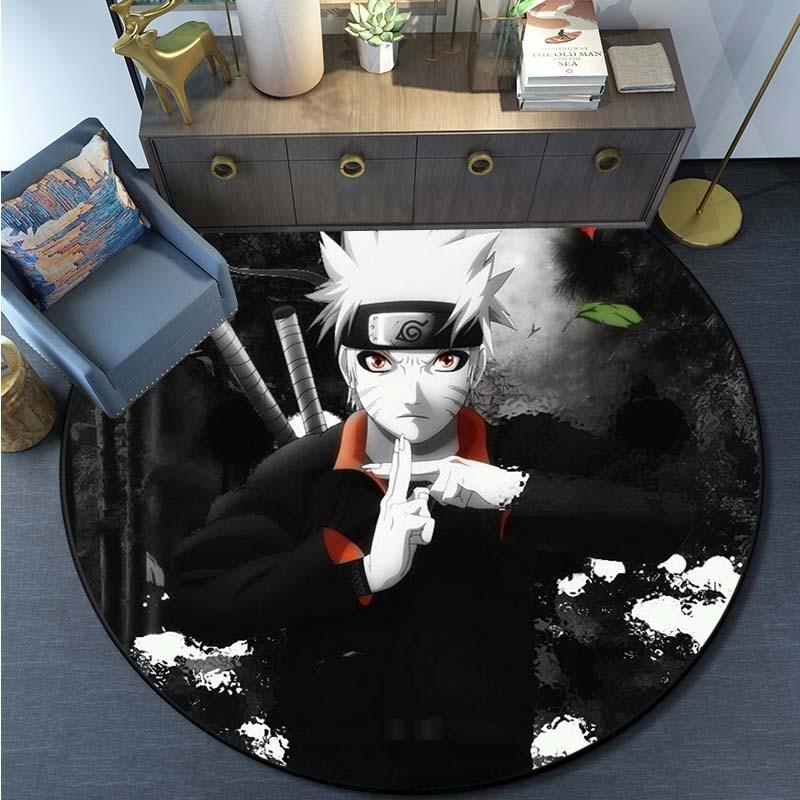 Cartoon Naruto Round Area Rug Living Room Bedroom Non-slip Floor Mat