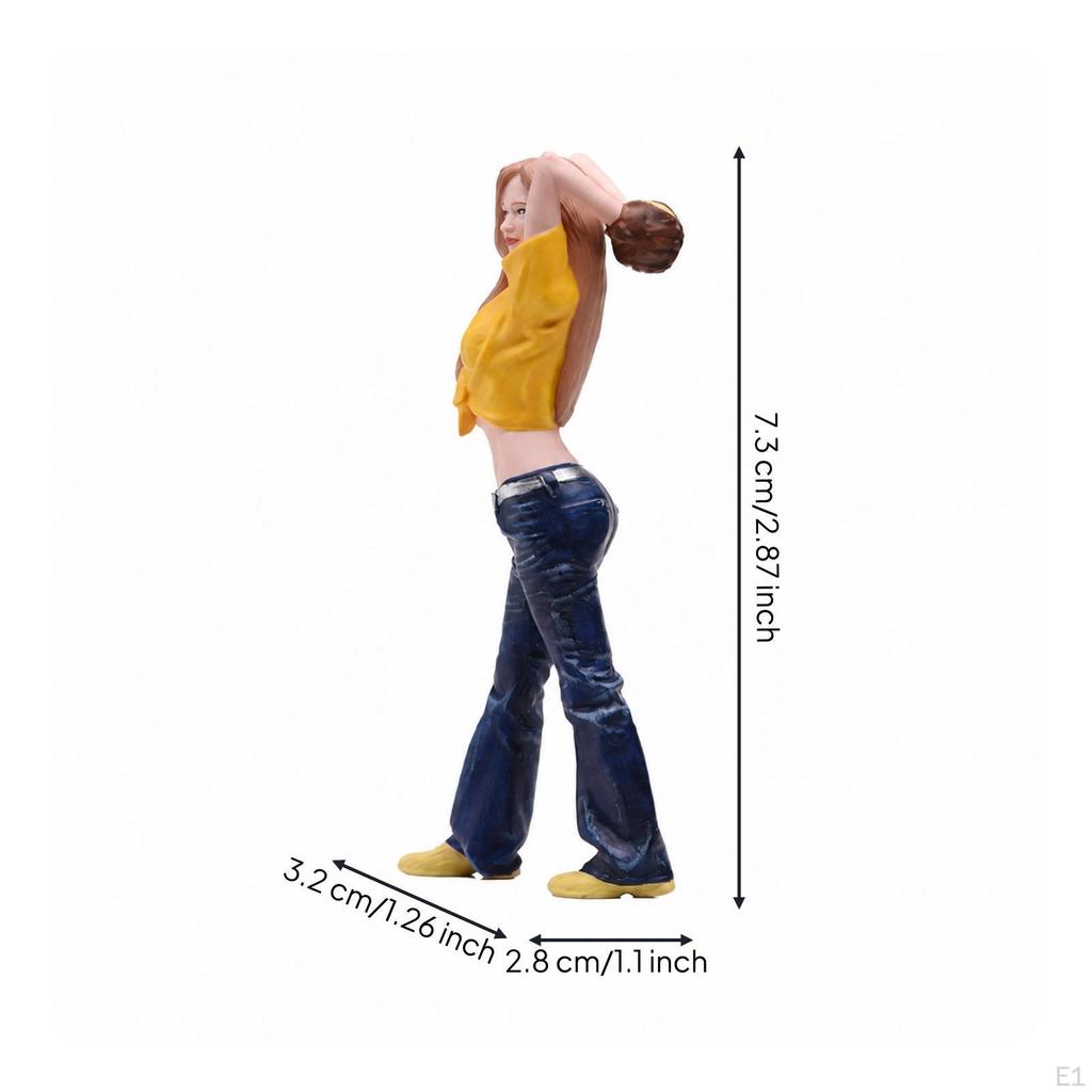 Miniature Female Figure Resin 1/24 Scale Ready to Use for Dioramas