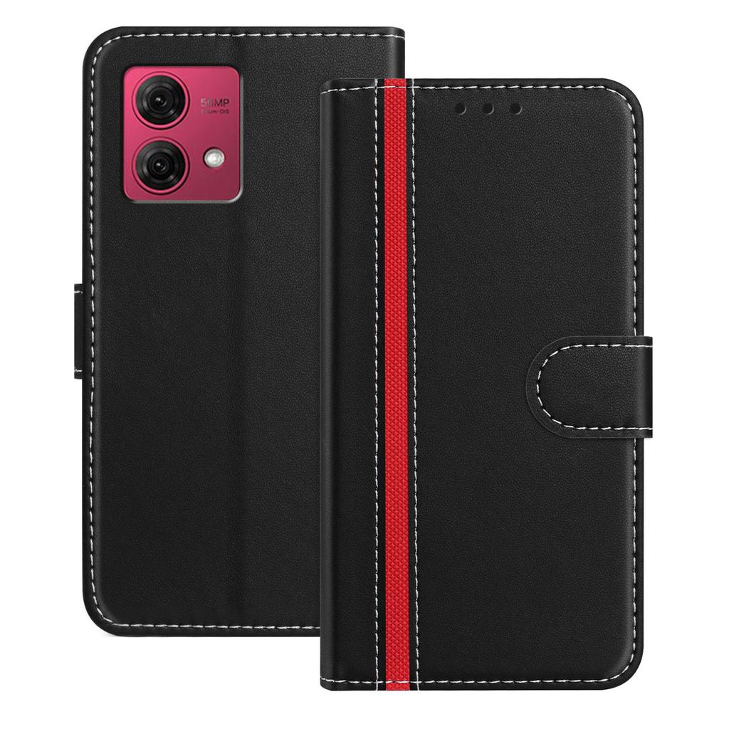 For Motorola Moto G84 5G Phone Cases Wallet Stand Color Splicing Leather Cover with Magnetic Clasp