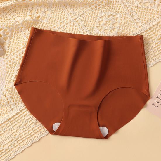 3/6 חלקים תחתונים חלקים לנשים כיסוי מלא תחתוני משי קרח מותניים בינוניים תחתונים רכים ונושמים