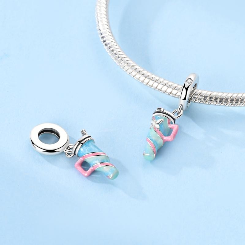 Copper Colorful Insulated Cup Pendant Charm Jewelry Fit Originalbracelet For Women Diy Gift