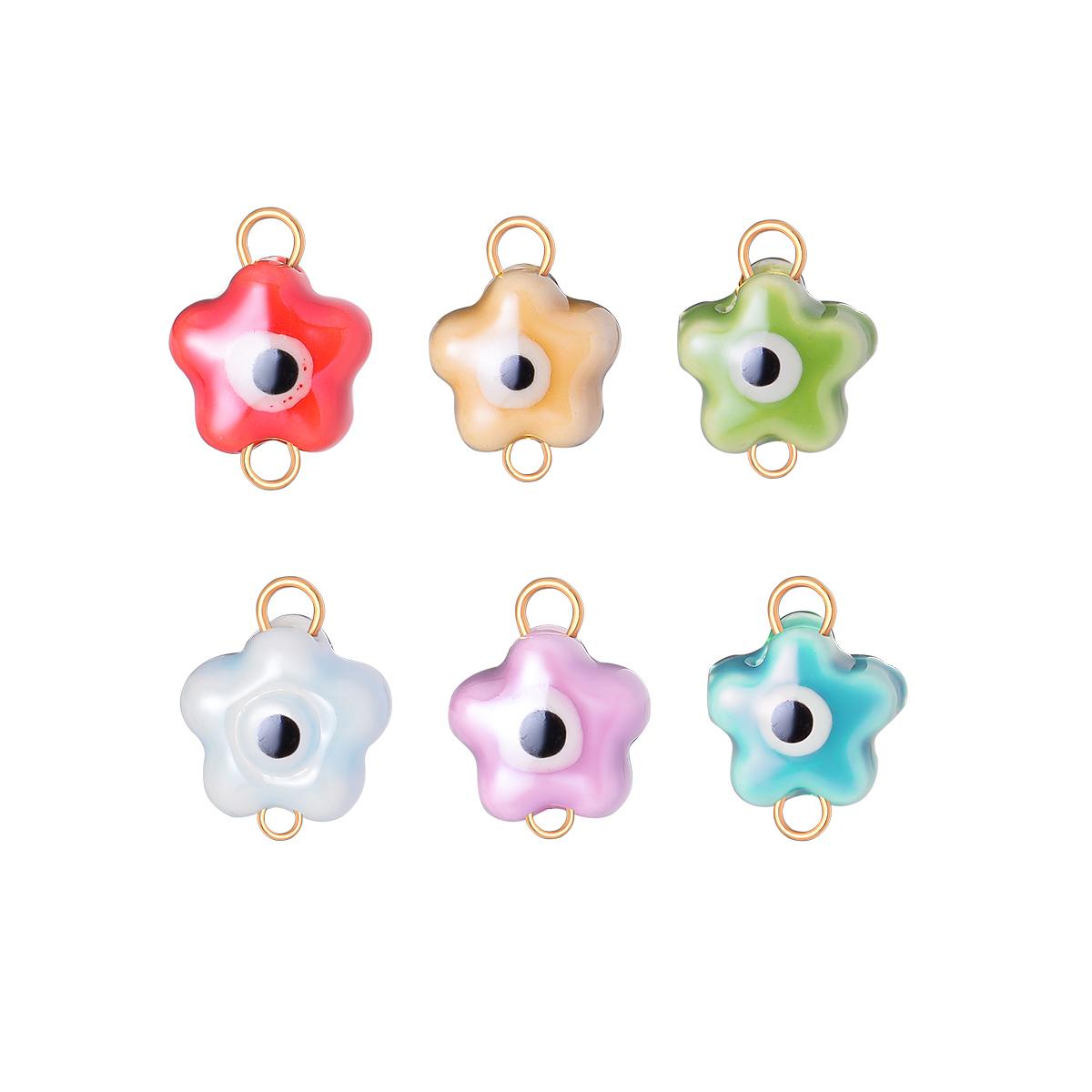 6pcs/lot Colorful Star Ceramic Beads Cute Eye Star Charms Diy Handmade Jewelry Earrings Necklace Bracelet Accessories