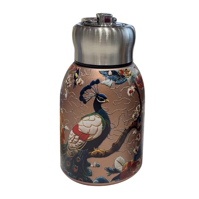 

Китайский стиль Shangqi Золотой павлин Термобутылка для воды