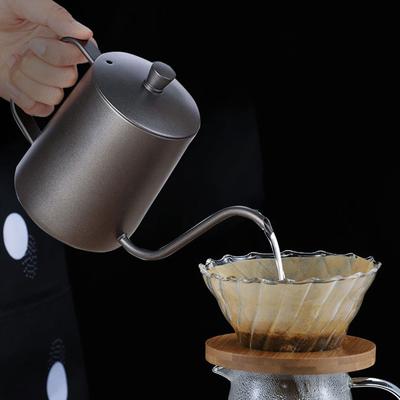Black 304 Stainless Steel Gooseneck Kettle 250ml Ergonomic Handle for Precise Pouring of Home Office Pour Over Coffee