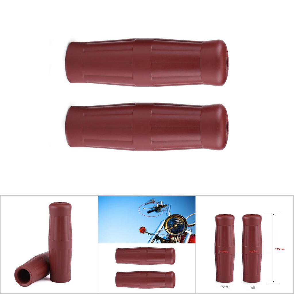 1 Pair 1"78" Universal Motorcycle Bike Vintage Classic Handlebar Hand Grips Bar Brown