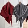 Women's 100% Wool Knit Triangular Scarf - Large Shawl for Autumn/Winter, Warm Outerwear, Neck Protector