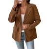 Fashion Versatile Handsome Autumn and Winter Women's Solid Color Corduroy Blazer Female