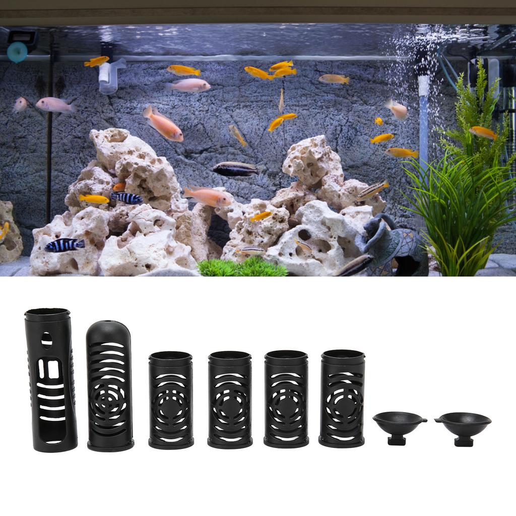 Fish Heater Guard Explosion Proof High Temp Resistant Detachable 6 Sections Aquarium Heating Rod Sleeve